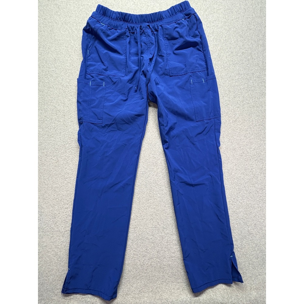 Scrubstar Electric Blue Cargo Scrub Pants Womens Medium WM01B072 Drawstring